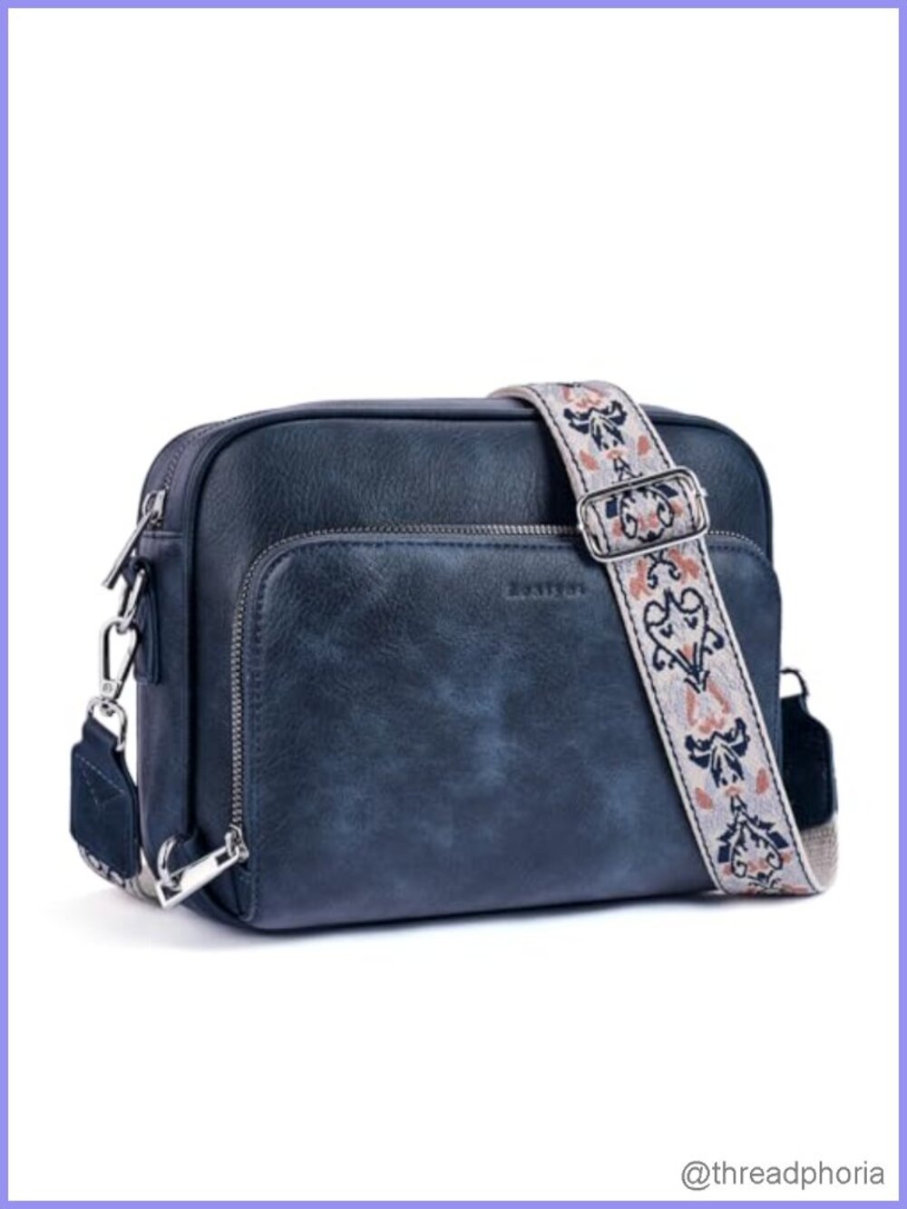 Women's Vegan Leather Anti-Theft Crossbody Bag with Built-In RFID Wallet
